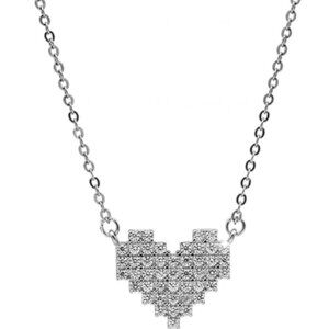 Dainty Heart Pendant Shiny Choker Necklace 925 Sterling Silver Necklace Gold